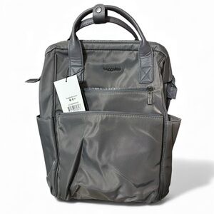 Baggallini NWT Soho Charcoal Gray Travel Backpack Laptop Sleeve Luggage Sleeve